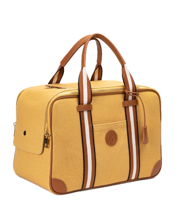 yellow mustard canvas dog carrier