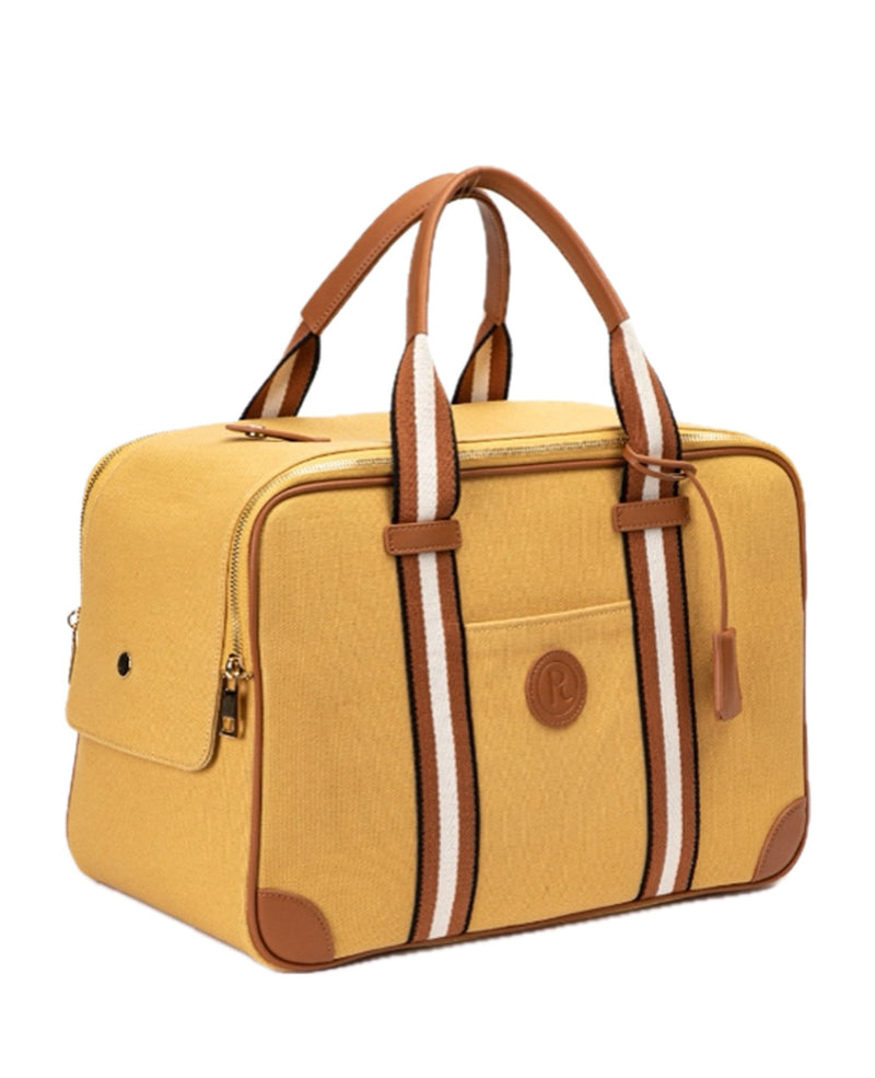 yellow mustard canvas dog carrier