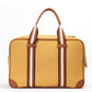backside look of yellow mustard canvas dog carrier