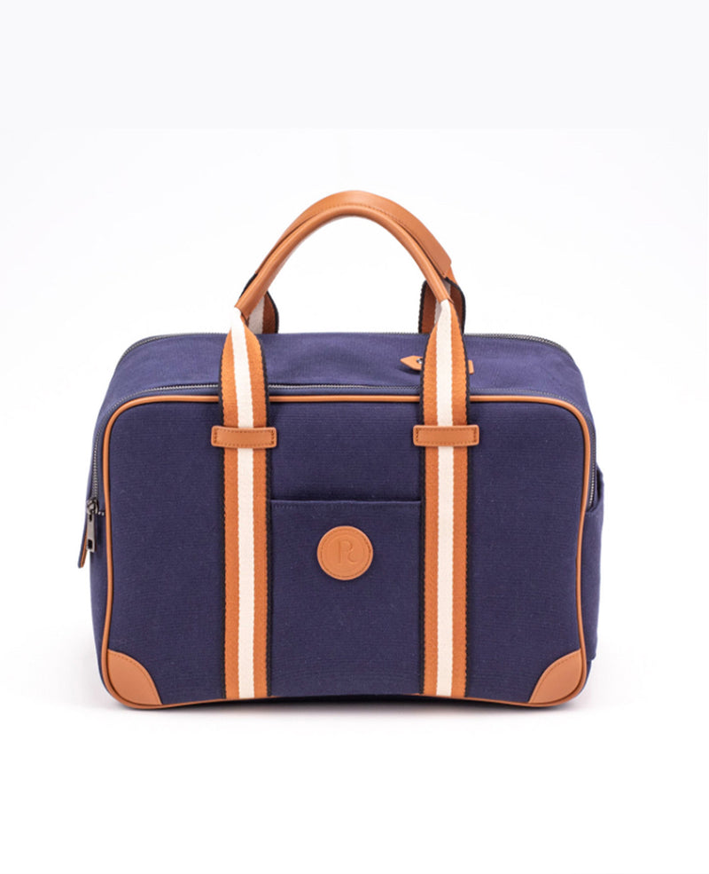 navy blue canvas dog carrier