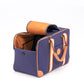 inside look navy blue canvas dog carrier