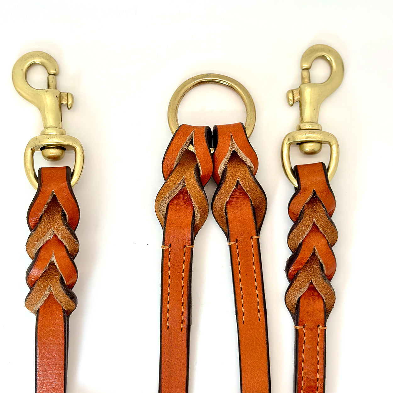 Madeleine Hands-Free Leather Leash with Braided Detailing