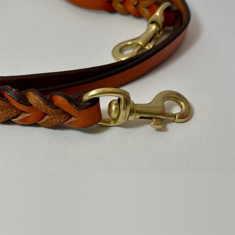 Madeleine Hands-Free Leather Leash with Braided Detailing
