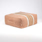 chestnut + olive green stripes, floor cushion dog beds